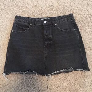 Free People Black Denim Skirt